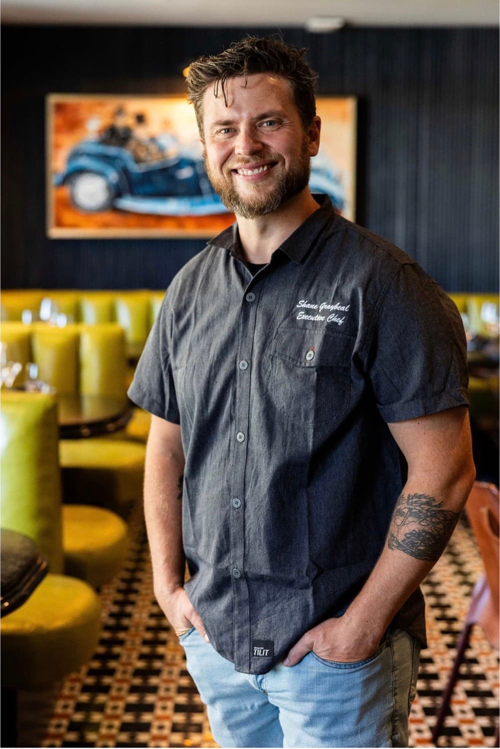 Chef Shane Graybeal standing in a dining room